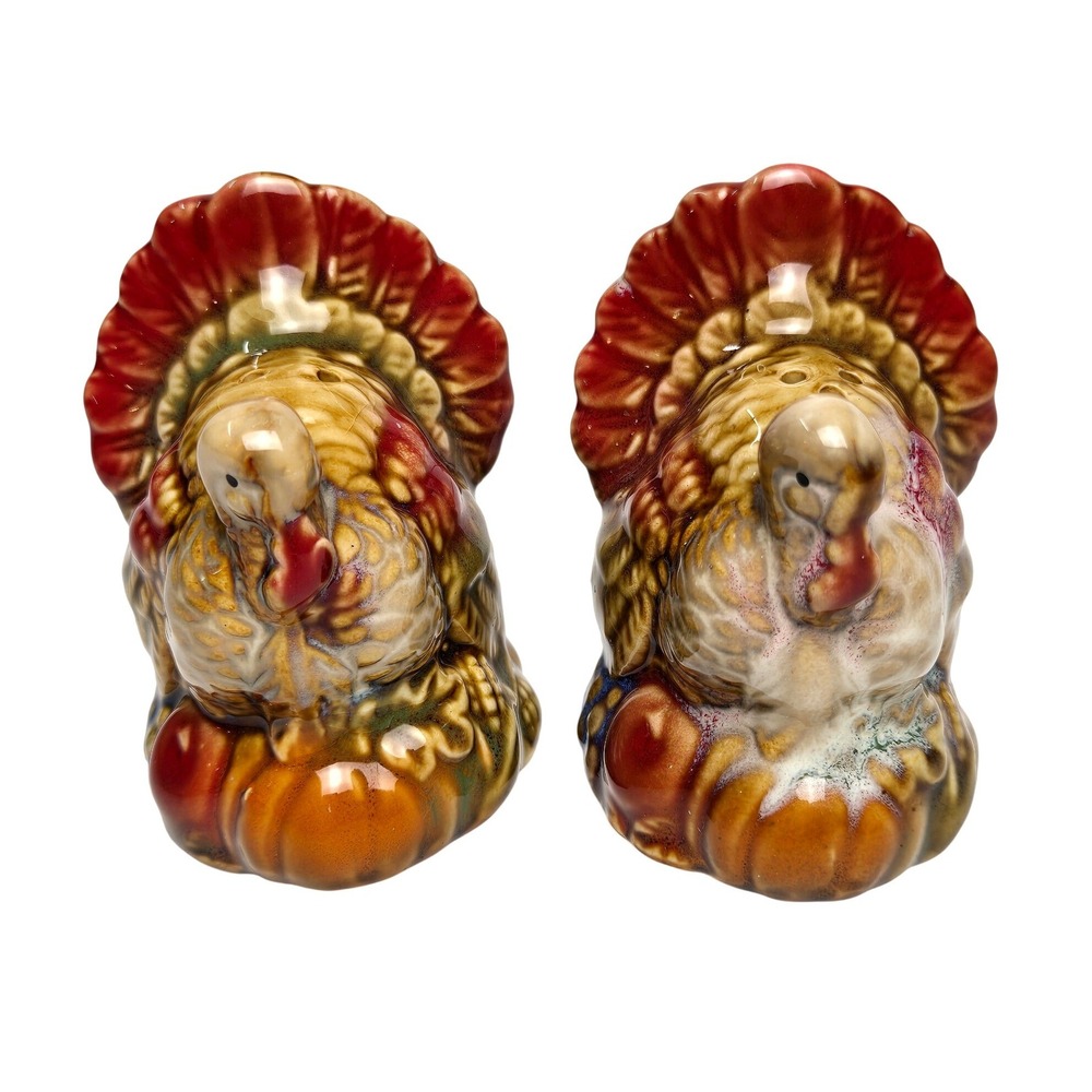 Vintage Turkey Salt and Pepper Shaker Set Thanksgiving Fall Harvest Decor